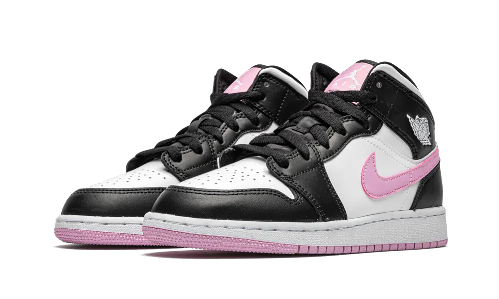 Jordan 1 Mid White Black Light Arctic Pink