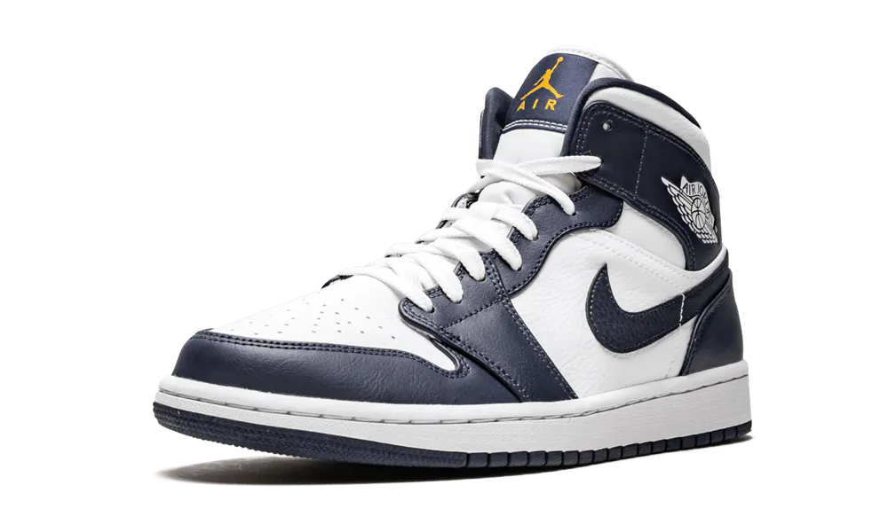 Jordan 1 Mid White Metallic Gold Obsidian