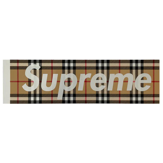 Supreme Beige Burberry Box Logo Sticker