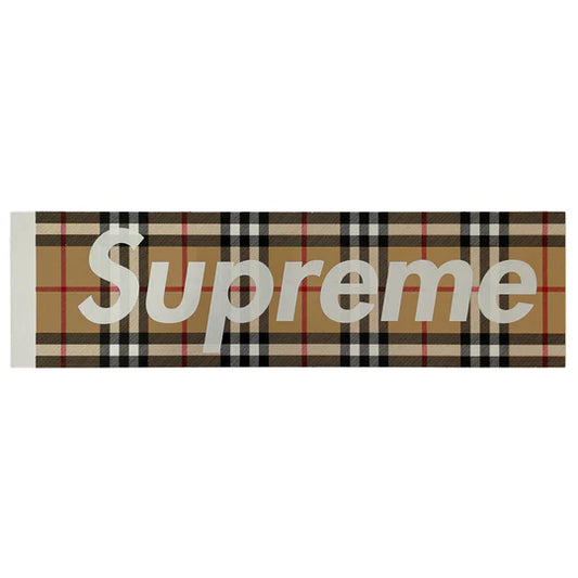 Supreme Beige Burberry Box Logo Sticker